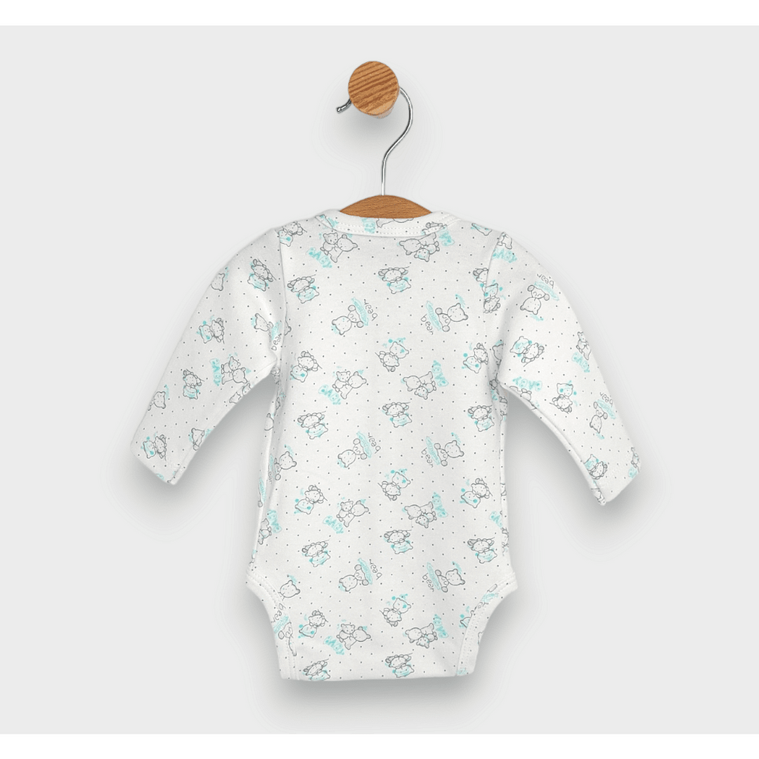 Body pentru bebeluși Rainy cu închidere în față, cu ursuleți gri, Baby, 48 - 68 cm.