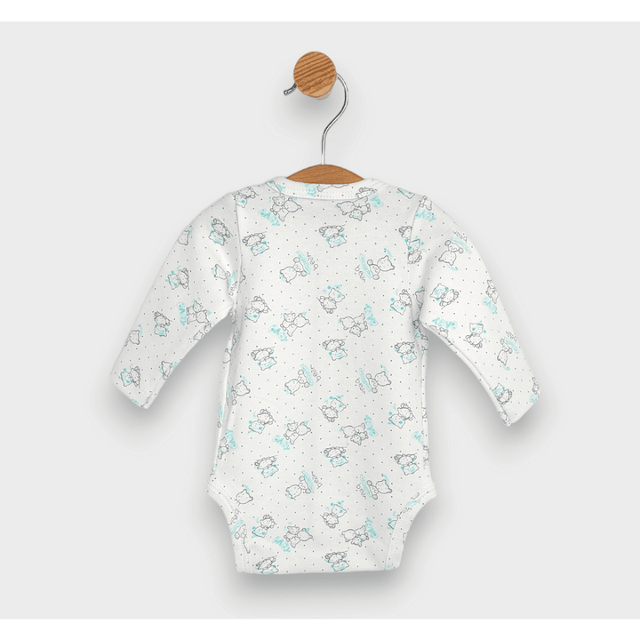 Body pentru bebeluși Rainy cu închidere în față, cu ursuleți gri, Baby, 48 - 68 cm.