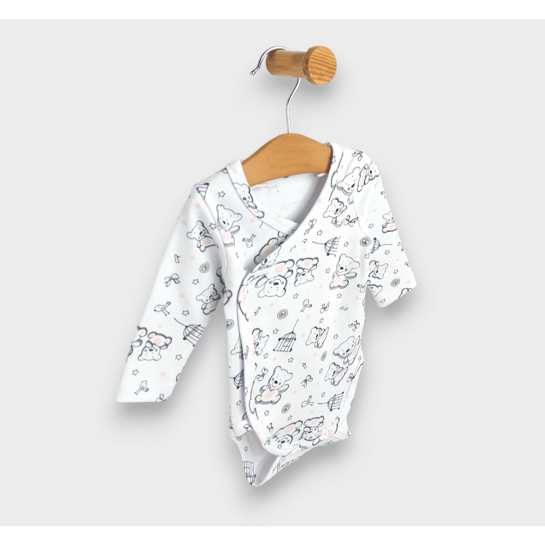 Rainy Body pentru bebeluși cu închidere laterală 48 - 68 cm. Ursuleț roz
