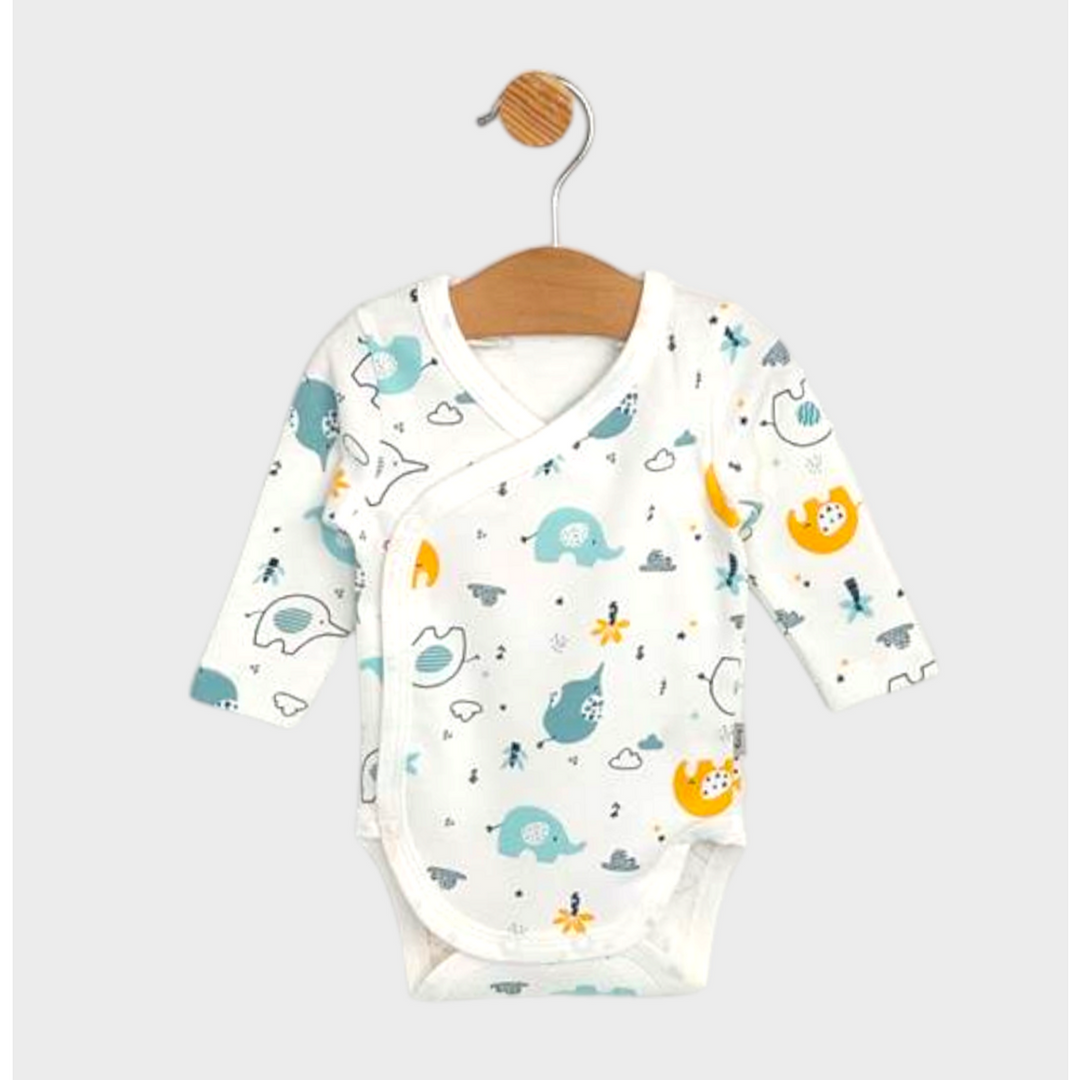 Rainy Body pentru bebeluși cu închidere laterală 56 - 80 cm. Elefanți colorați