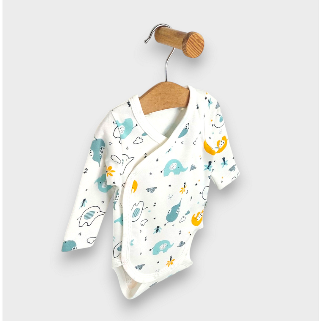 Rainy Body pentru bebeluși cu închidere laterală 56 - 80 cm. Elefanți colorați
