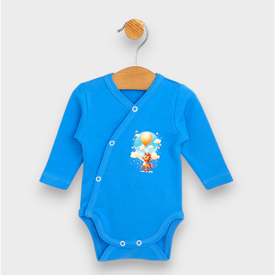Rainy Body bebe cu închidere laterală Căluț cu balon 48 - 74 cm. bleu