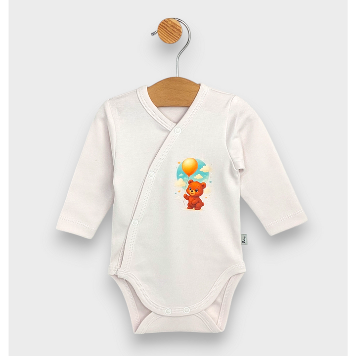 Rainy Body pentru bebeluși cu închidere laterală Ursuleț cu balon 48 - 74 cm. ecru delicat