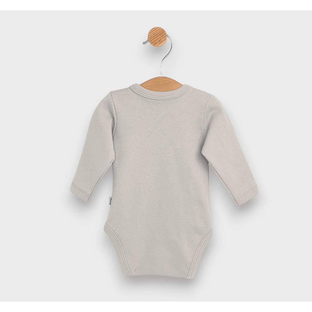 Body pentru bebeluși Rainy cu închidere laterală, cu ursuleț și stea, 48 - 74 cm, culoare cacao cald