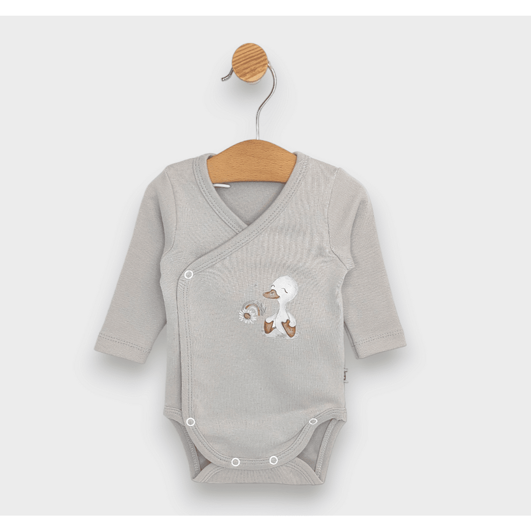 Rainy Body bebeluș cu închidere laterală Rățușcă cu floare 48 - 74 cm. gri