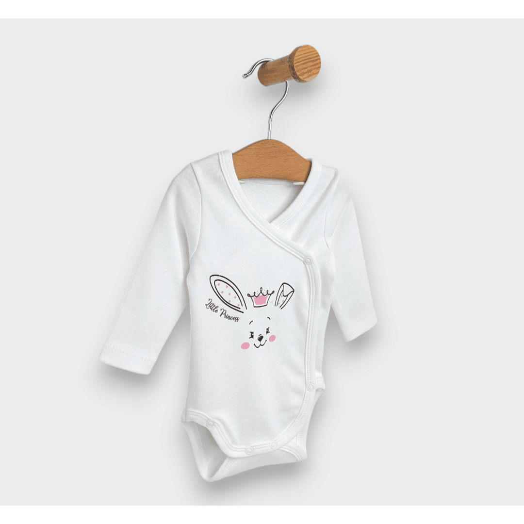 Rainy Body bebeluș Iepuraș cu coroniță cu închidere laterală 48-68 cm. ecru