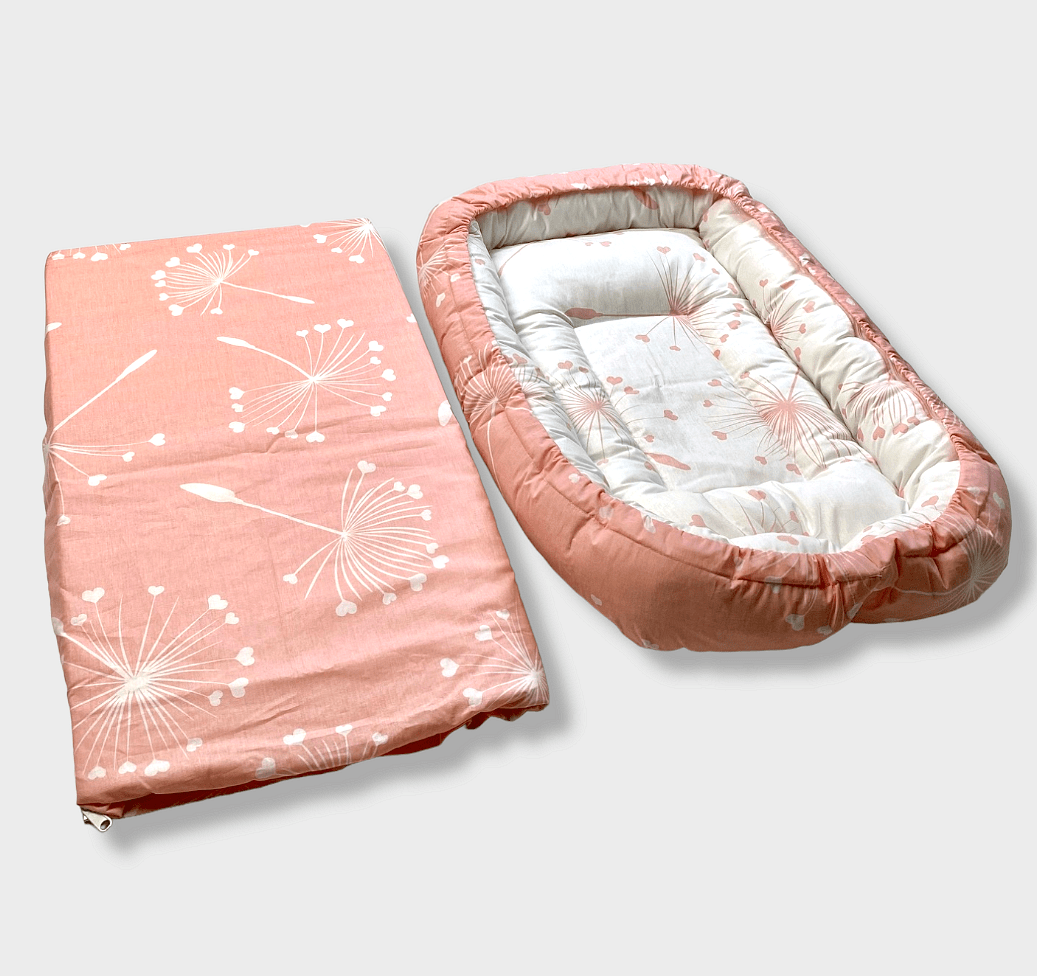 Rainy Cuib anti-reflux pentru nou-născuți Lux Păpădii roz
