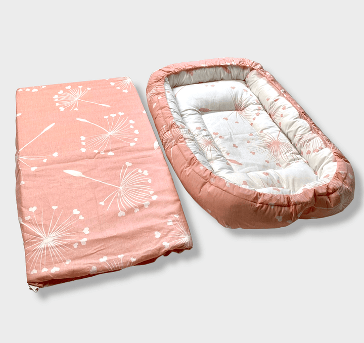 Rainy Cuib anti-reflux pentru nou-născuți Lux Păpădii roz