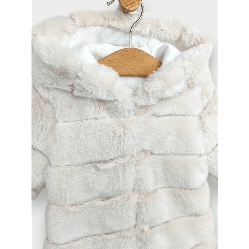 Rainy Palton pentru bebeluși din puf 68 - 86 cm, culoare ecru