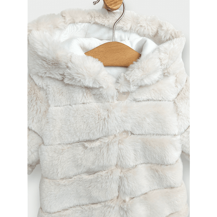 Rainy Palton pentru bebeluși din puf 68 - 86 cm, culoare ecru