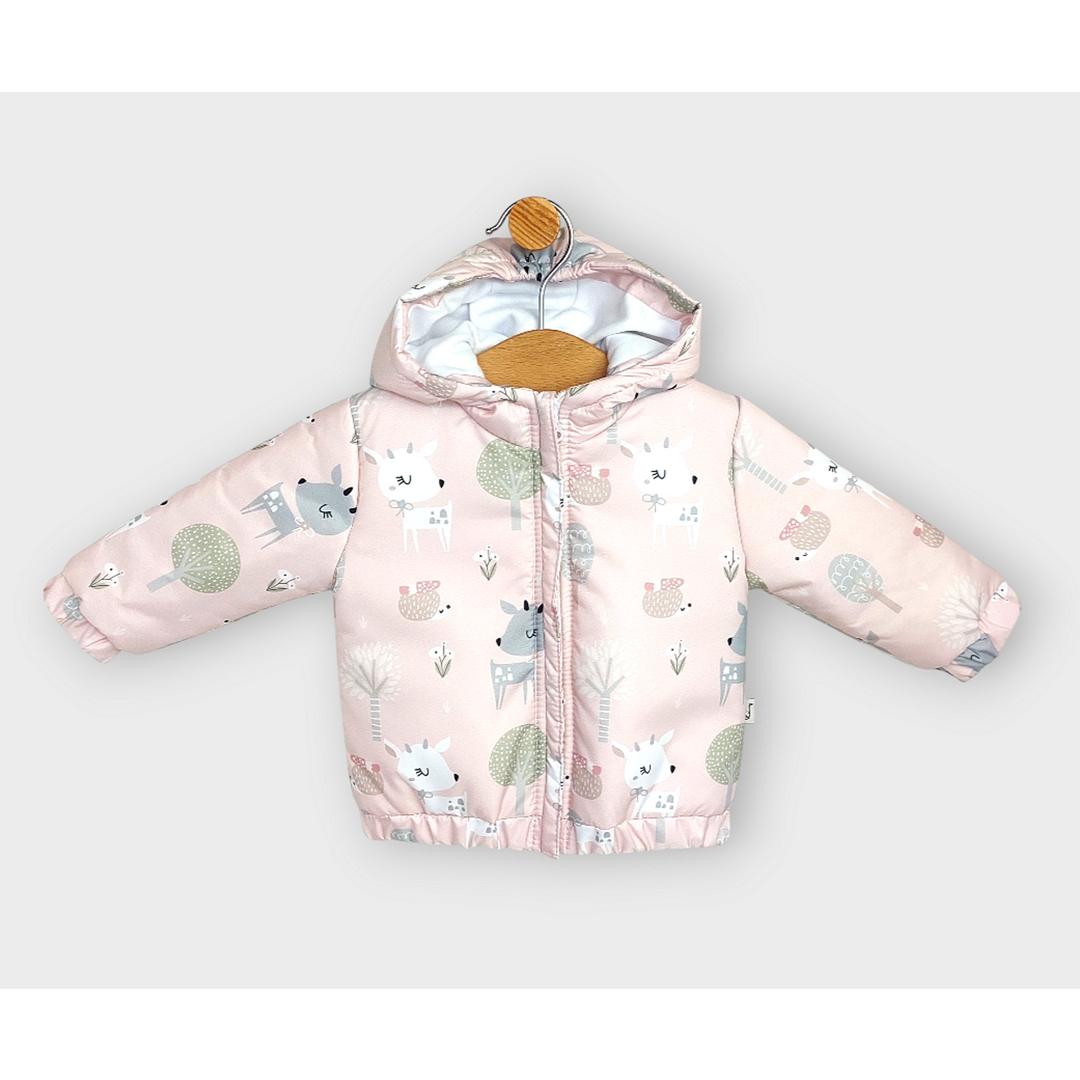 Rainy Geacă matlasată pentru bebeluși 62 - 92 cm. Pink deer