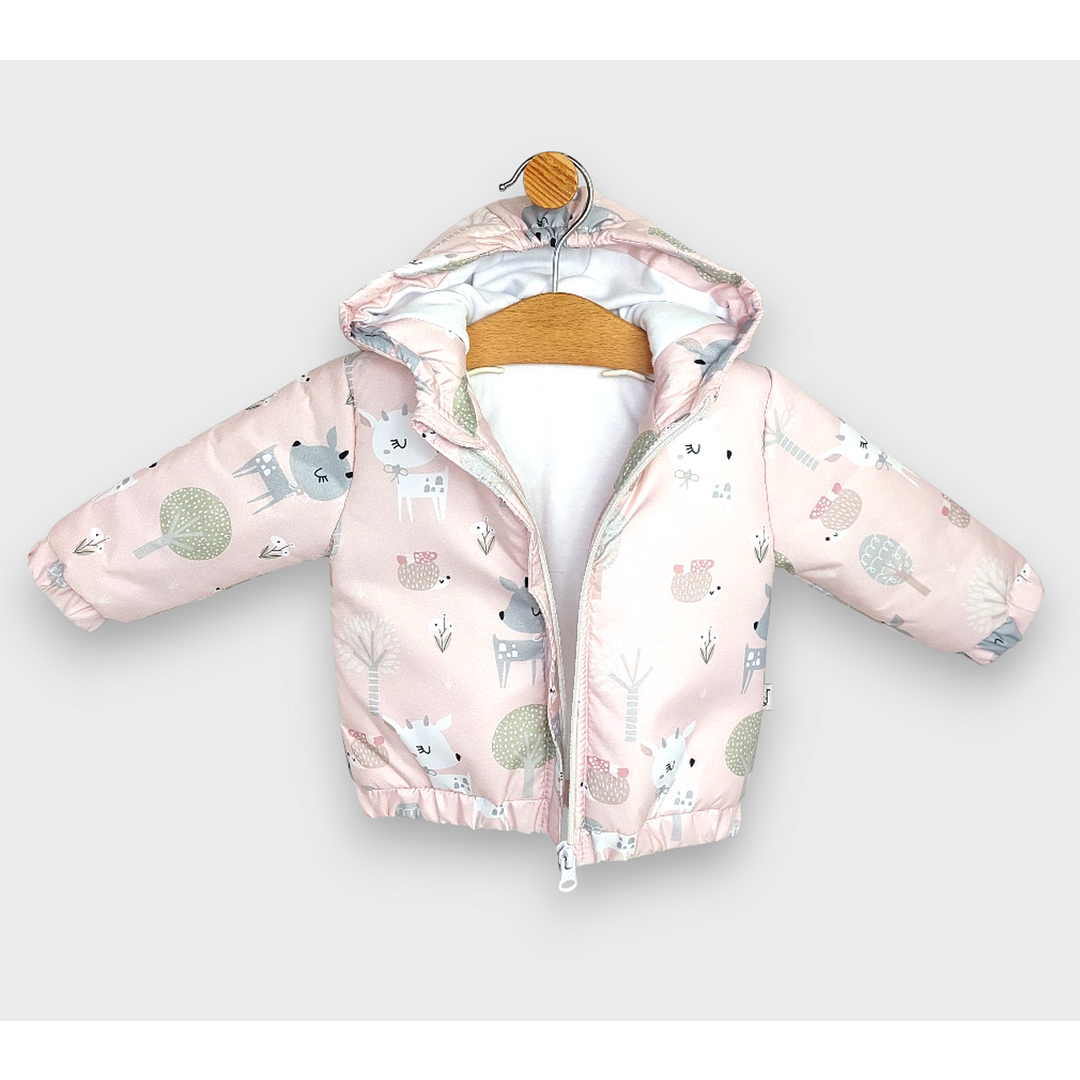 Rainy Geacă matlasată pentru bebeluși 62 - 92 cm. Pink deer