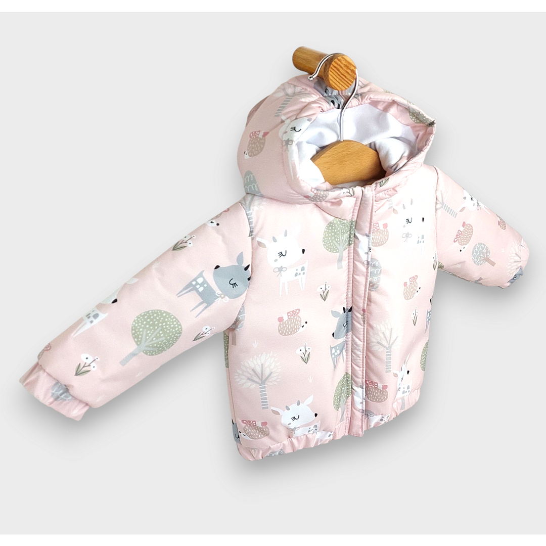 Rainy Geacă matlasată pentru bebeluși 62 - 92 cm. Pink deer