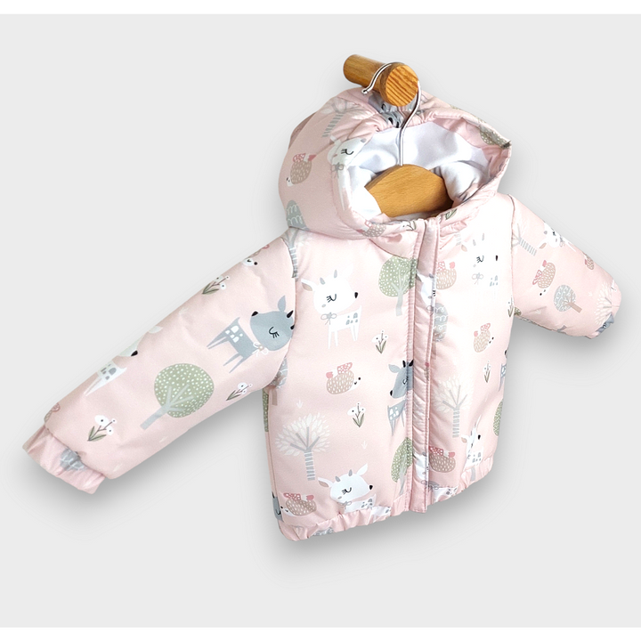Rainy Geacă matlasată pentru bebeluși 62 - 92 cm. Pink deer