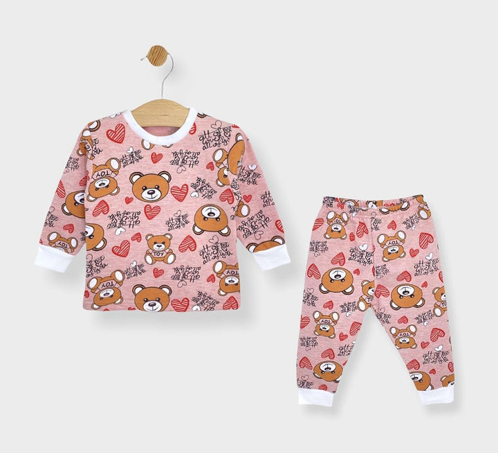 Rainy Pijama copii cu mânecă lungă 74 - 116 cm Ursuleț și inimioare