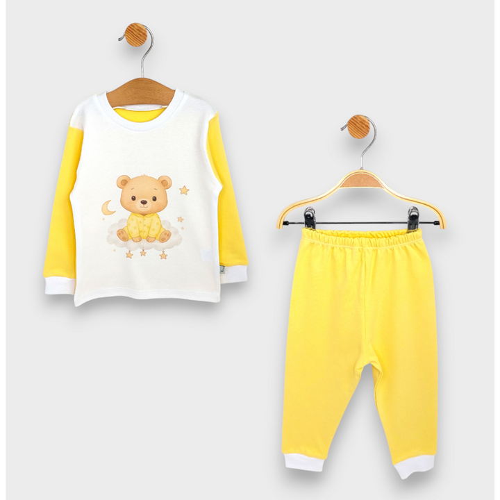 Rainy Pijama pentru copii cu mâneci lungi Bear 80 - 104 cm, galben