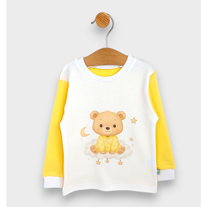 Rainy Pijama pentru copii cu mâneci lungi Bear 80 - 104 cm, galben