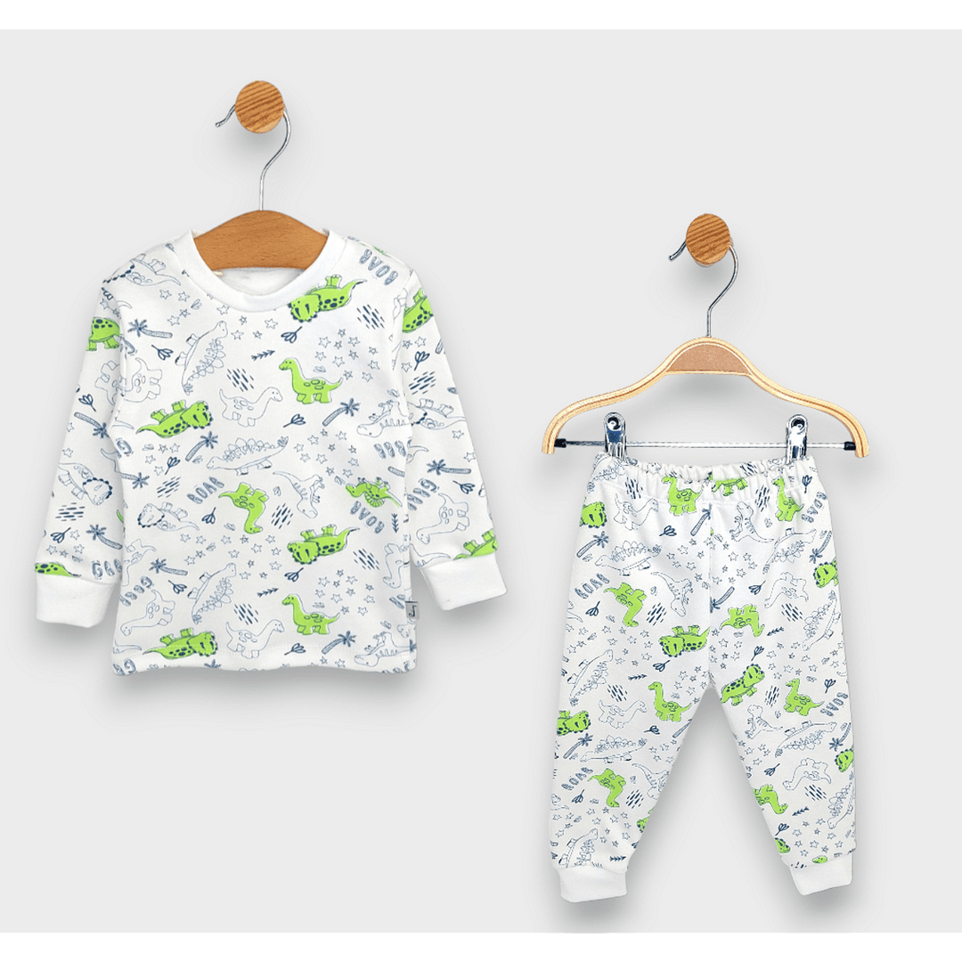 Pijamă pentru copii Rainy cu mâneci lungi „Dinozauri cu palmieri”, 74 - 110 cm.