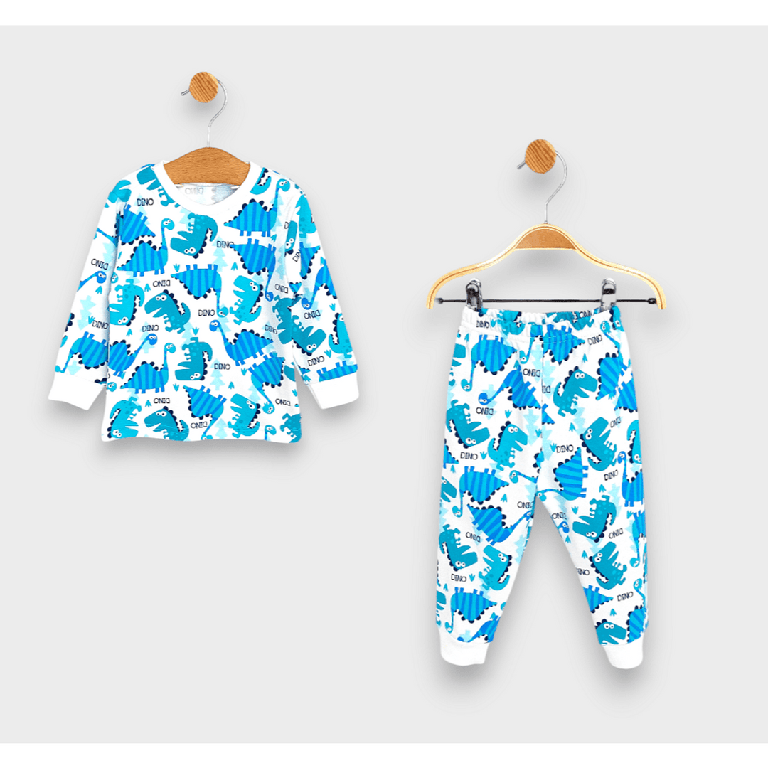 Rainy Pijama pentru copii cu mâneci lungi Dinozauri albastru 74 - 110 cm.