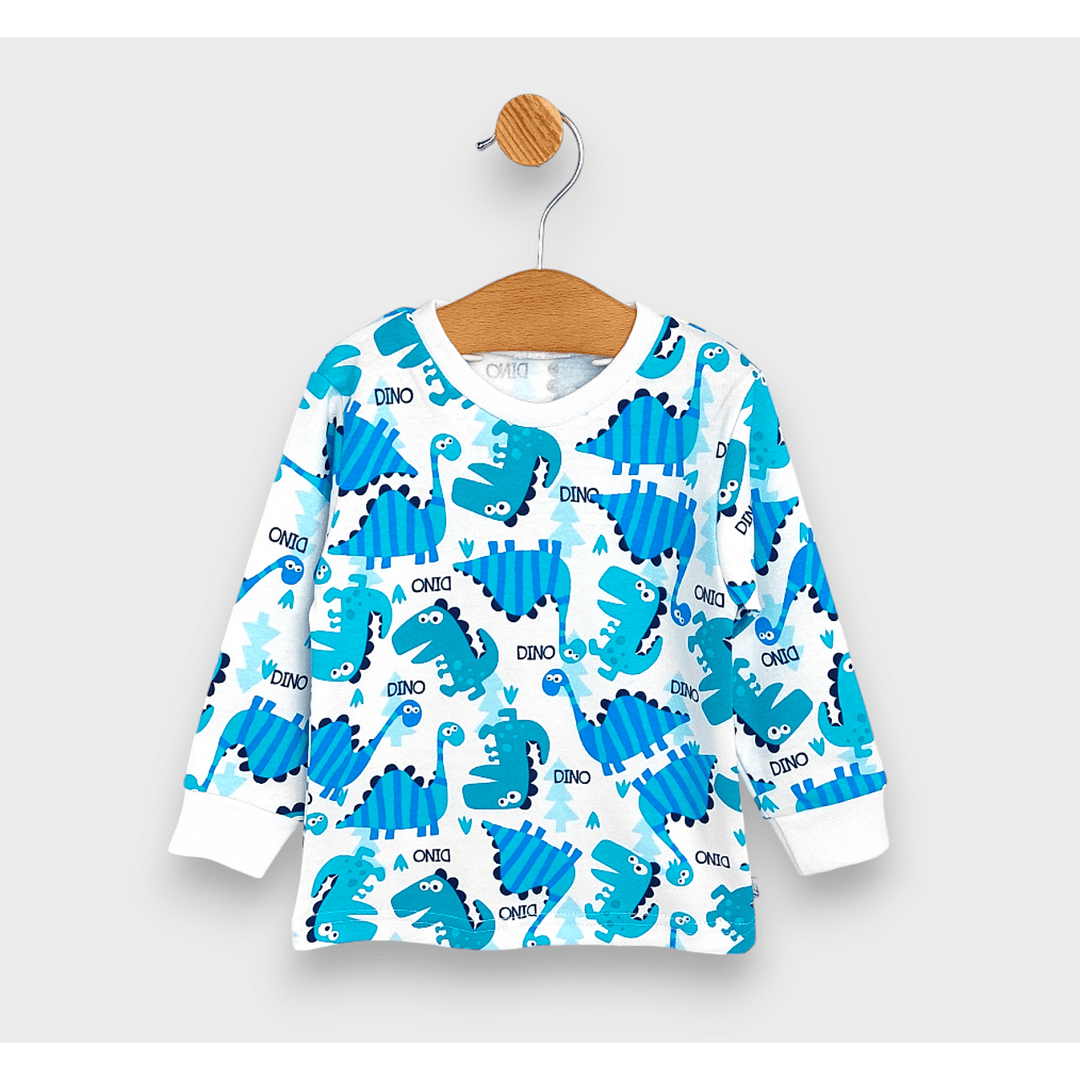 Rainy Pijama pentru copii cu mâneci lungi Dinozauri albastru 74 - 110 cm.