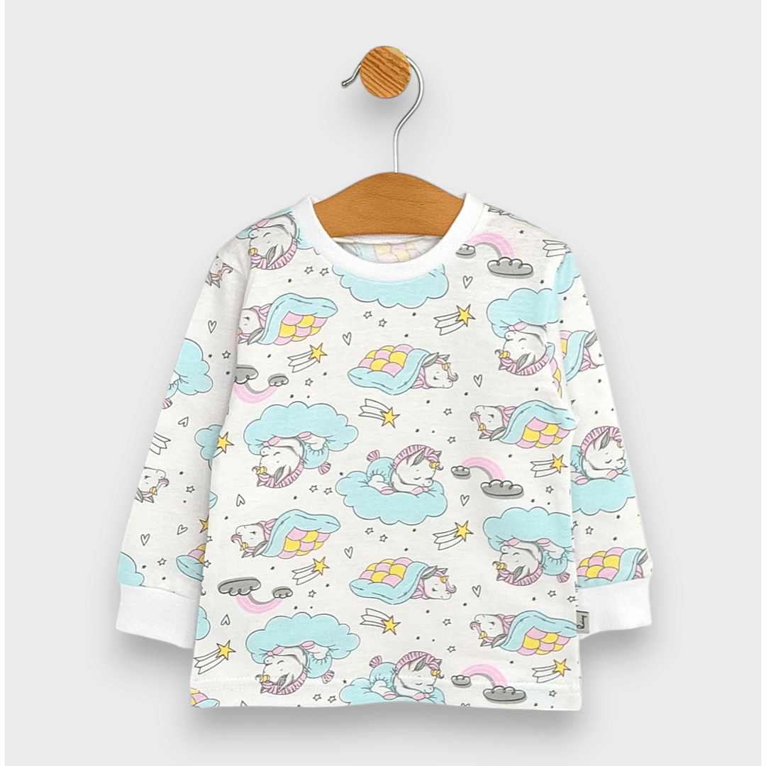 Rainy Pijama pentru copii cu mâneci lungi „Unicorn pe nor” 74-110 cm.