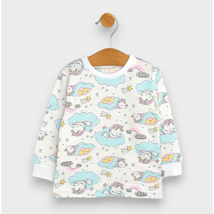 Rainy Pijama pentru copii cu mâneci lungi „Unicorn pe nor” 74-110 cm.