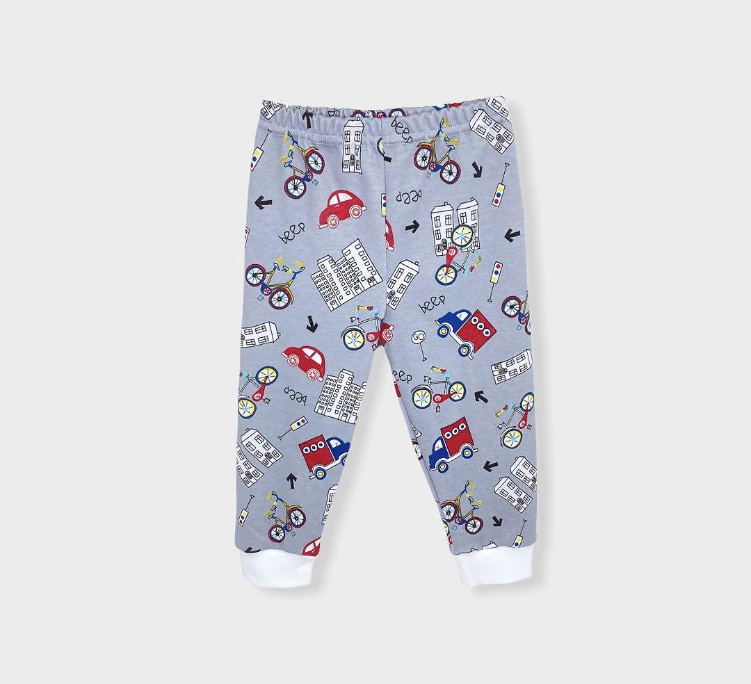 Rainy Pijama pentru copii cu mânecă lungă Mașinuțe și roți