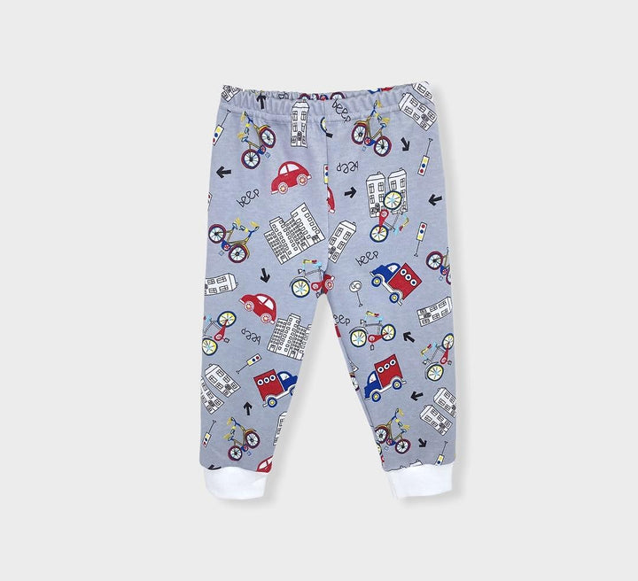 Rainy Pijama pentru copii cu mânecă lungă Mașinuțe și roți