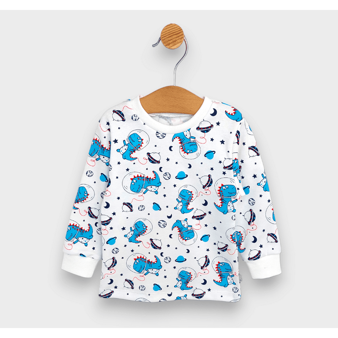 Rainy Pijama copii cu mânecă lungă Dinozauri spațiali 74 - 110 cm.