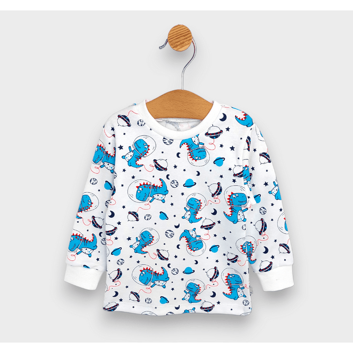 Rainy Pijama copii cu mânecă lungă Dinozauri spațiali 74 - 110 cm.