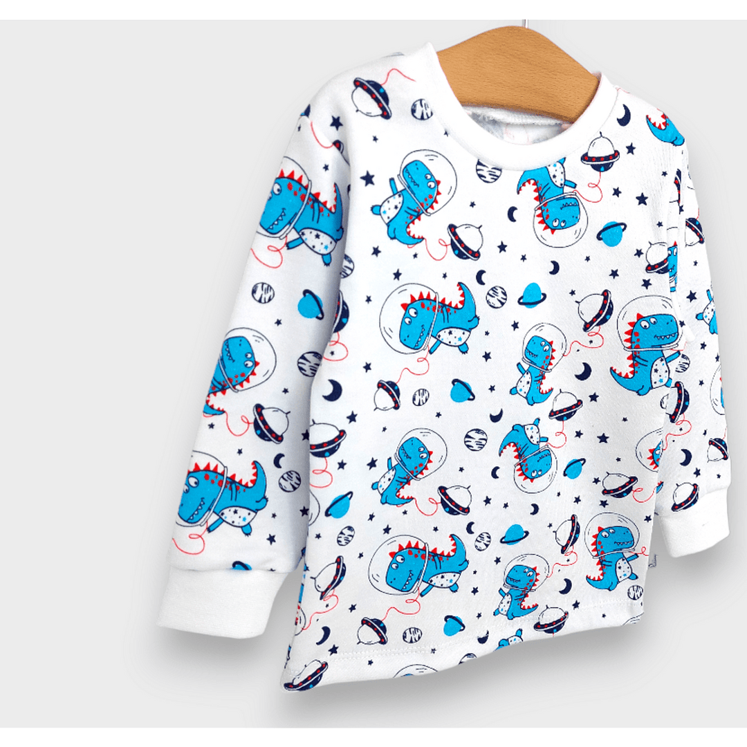 Rainy Pijama copii cu mânecă lungă Dinozauri spațiali 74 - 110 cm.