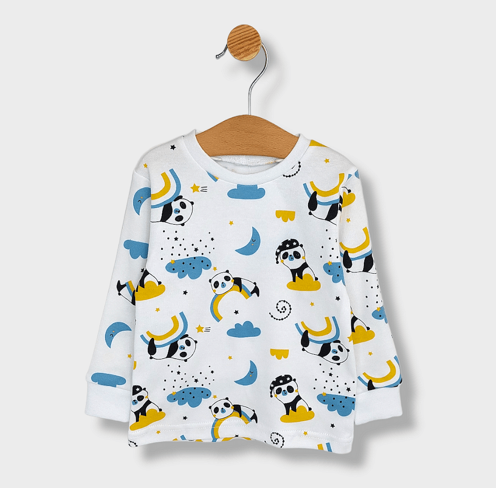 Rainy Pijama copii cu mânecă lungă Panda cu curcubeu