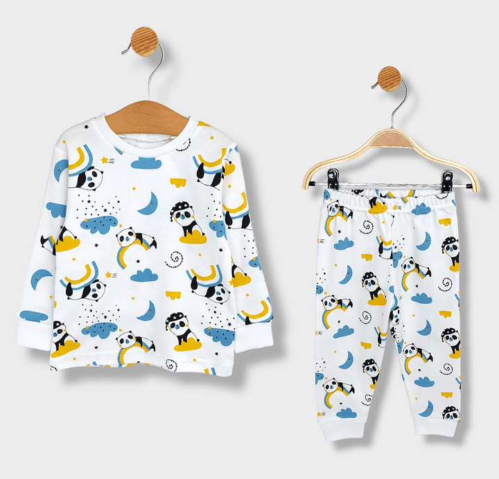 Rainy Pijama copii cu mânecă lungă Panda cu curcubeu