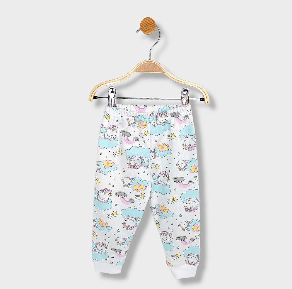 Pijamă pentru copii Rainy cu mâneci lungi „Unicorn pe nor”, 74–110 cm.