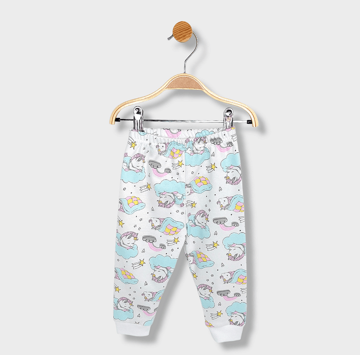Pijamă pentru copii Rainy cu mâneci lungi „Unicorn pe nor”, 74–110 cm.