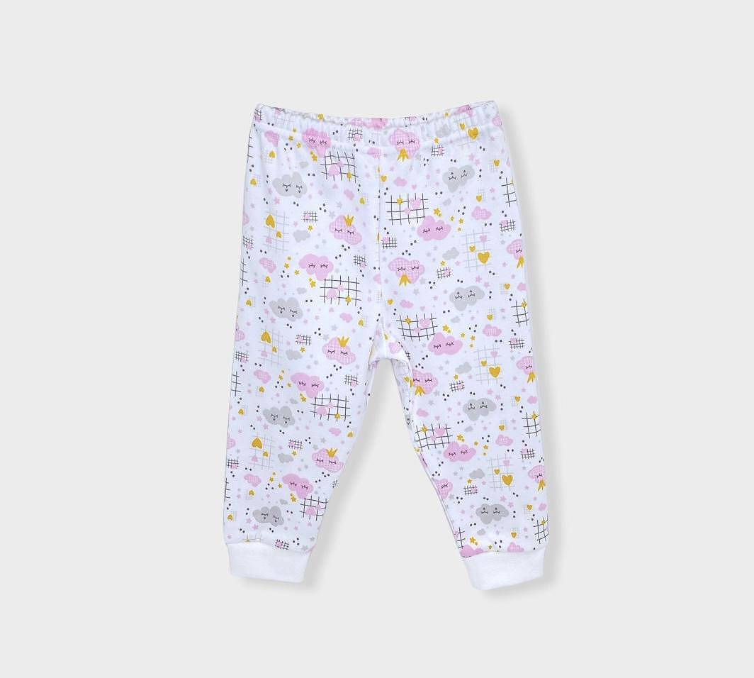 Rainy Pijama copii cu mânecă lungă Norișori roz