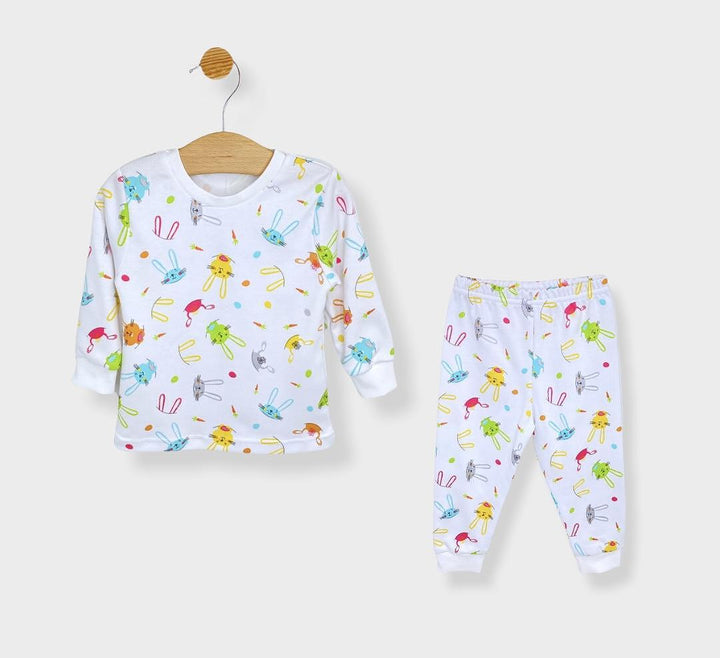 Rainy Pijama copii cu mânecă lungă Iepurași colorați