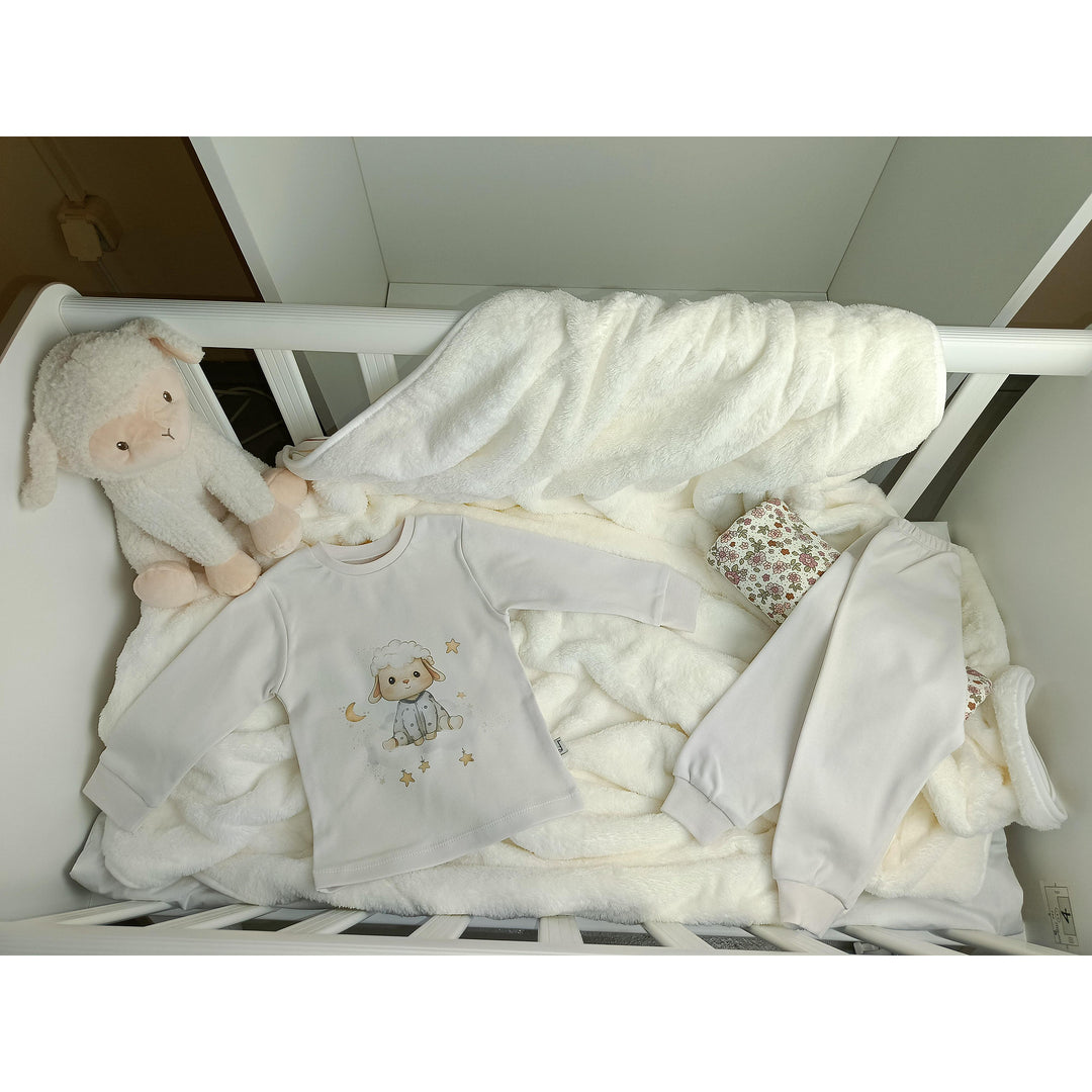 Pijama pentru copii Rainy cu mânecă lungă Sheep 74 - 110 cm. ecru delicat