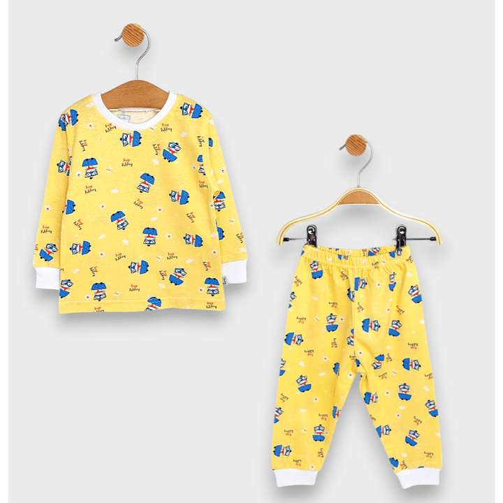 Rainy Pijama pentru copii cu mâneci lungi Pui albastru 74-110 cm.