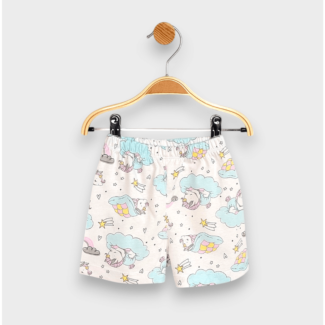 Rainy Pijama de copii cu mânecă scurtă Unicorn pe nor 74-110 cm.