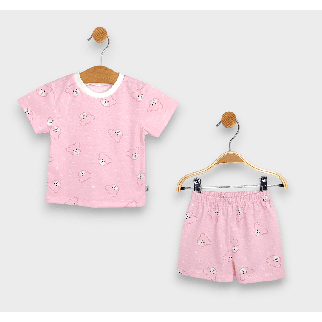 Rainy Pijama copii cu mânecă scurtă Ursuleț 74-110 cm. roz