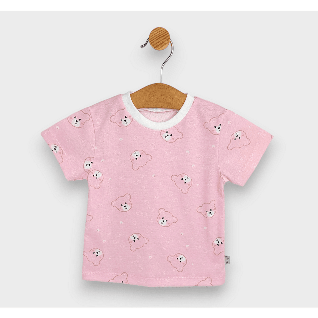 Rainy Pijama copii cu mânecă scurtă Ursuleț 74-110 cm. roz