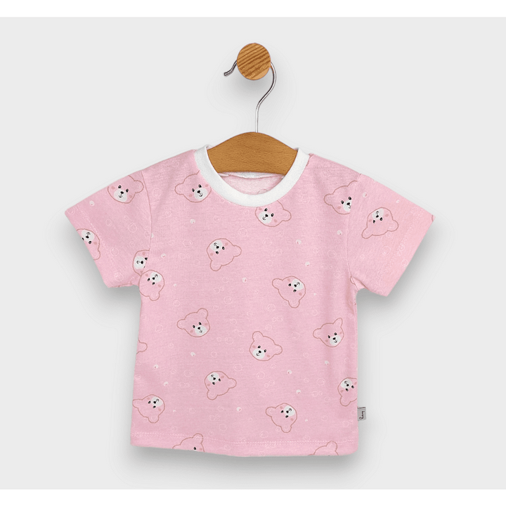 Rainy Pijama copii cu mânecă scurtă Ursuleț 74-110 cm. roz