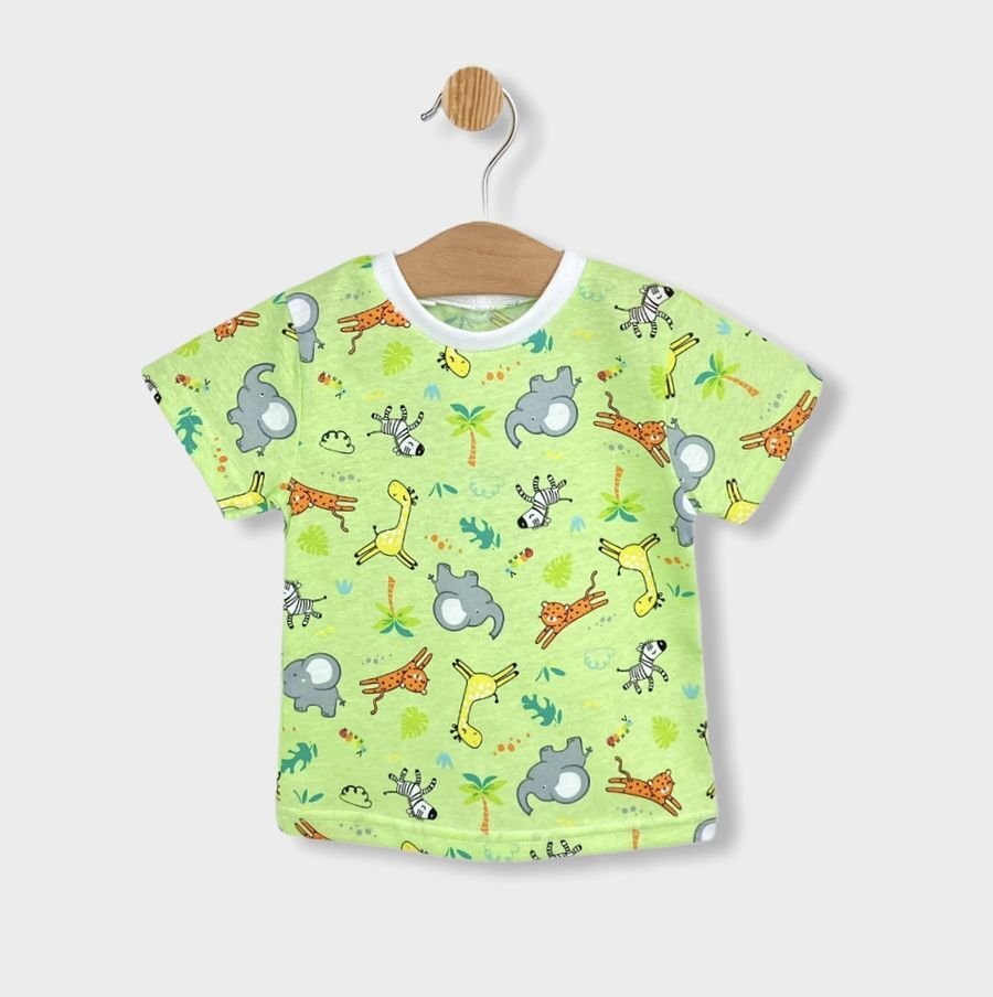 Rainy Pijamă pentru copii cu mâneci scurte Print green