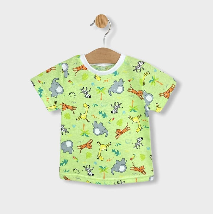 Rainy Pijamă pentru copii cu mâneci scurte Print green
