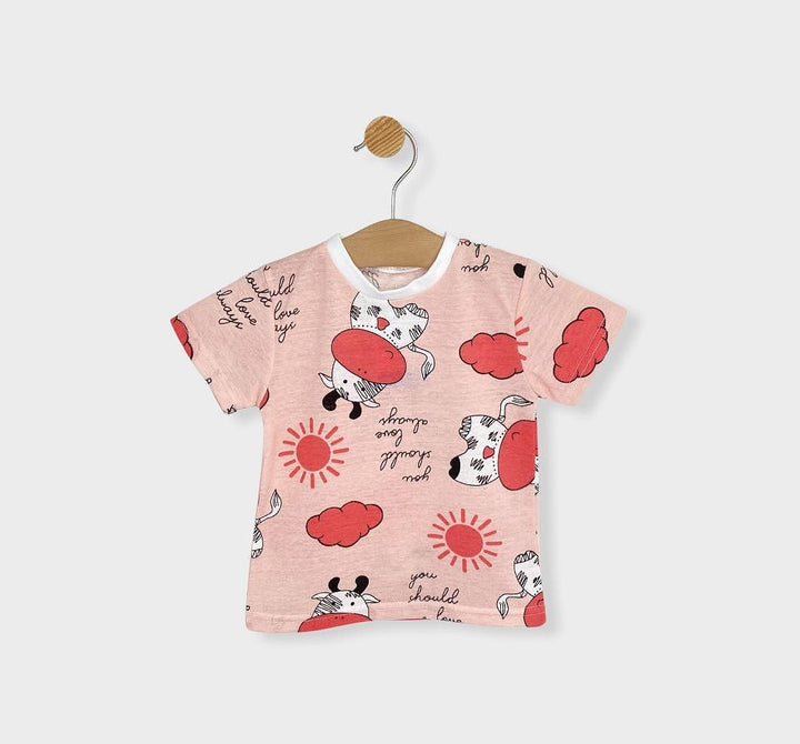 Rainy Pijama pentru copii cu mânecă scurtă Văcuță