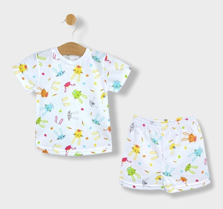 Pijama pentru fete cu mânecă scurtă Rainy Print