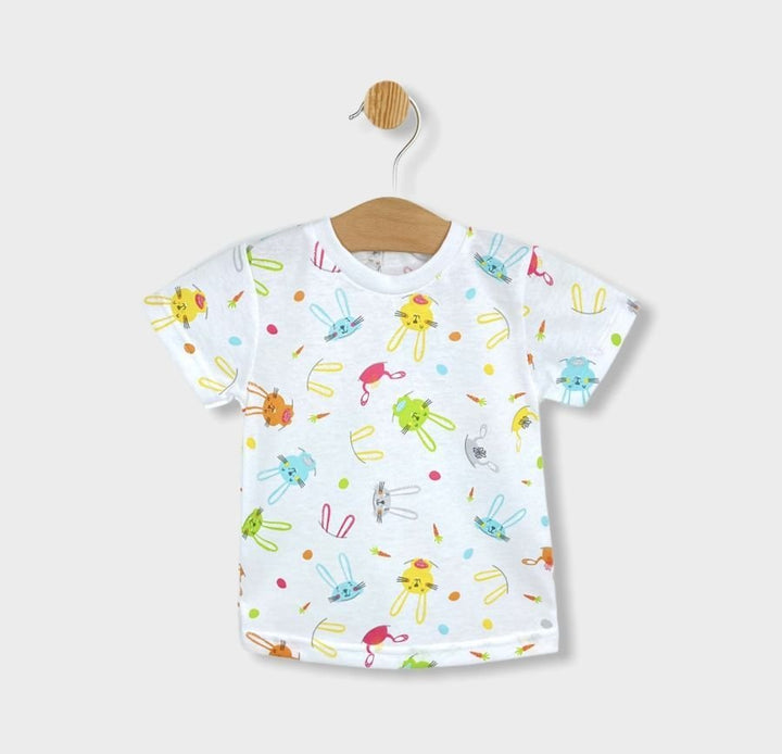 Pijama pentru fete cu mânecă scurtă Rainy Print