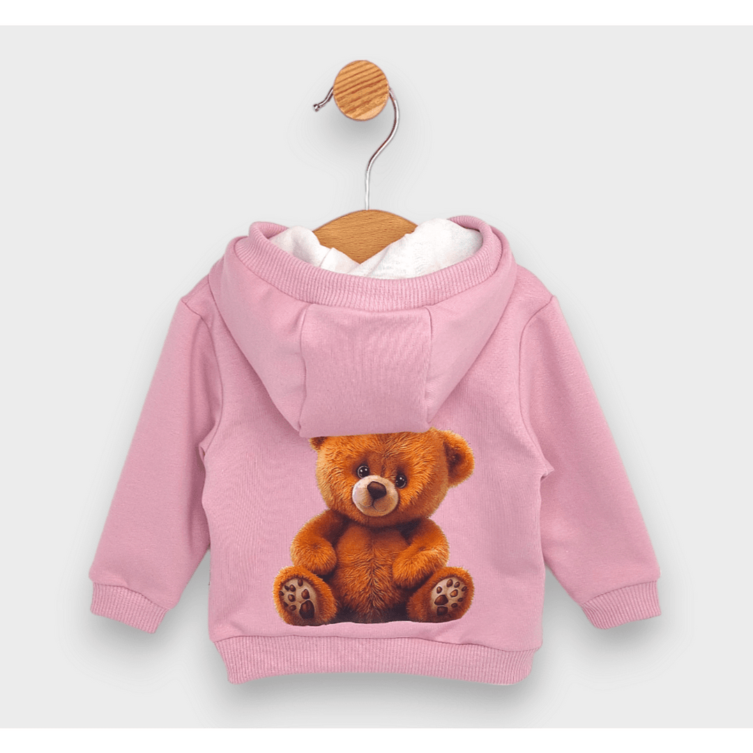 Hanorac pentru copii Rainy Cute Bear 62-92 cm, culoare roz prăfuit