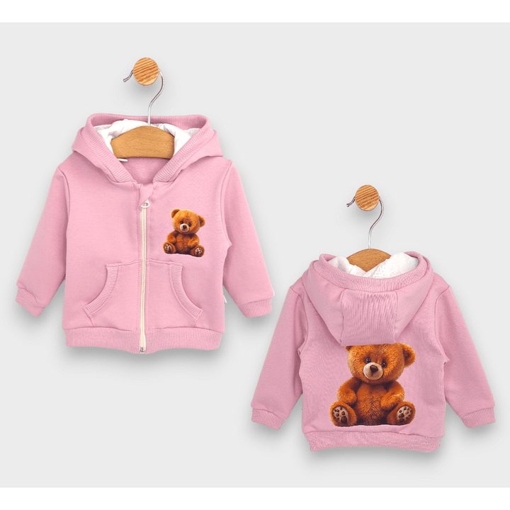 Hanorac pentru copii Rainy Cute Bear 62-92 cm, culoare roz prăfuit